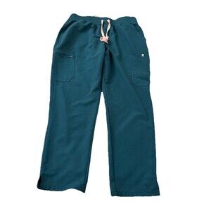 FIGS Yola Scrub Pants Womens XL Teal High Waisted Medical Uniform Nurse PO 4911